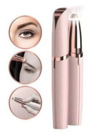 Flawlessly Brows Electric Eyebrow Remover with gold-plated head and LED light.