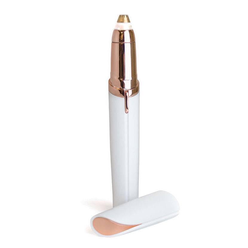 Flawlessly Brows Electric Eyebrow Remover with gold plated head and LED light.