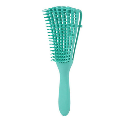 European and American Octopus multifunctional hair comb in turquoise with flexible bristles and ergonomic handle