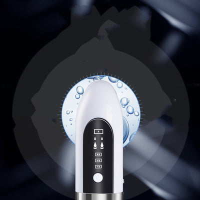 Electric blackhead acne pore cleaner device with digital display and water droplet icons