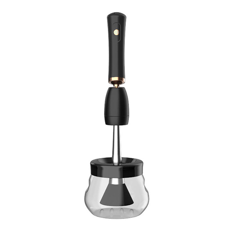 Makeup Brush Cleaning Machine Electric Scrubber with silicone brush and portable plastic handle.