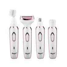 4 in 1 Electric Women Epilator with USB charging for bikini, body, armpit, and eyebrow trimming