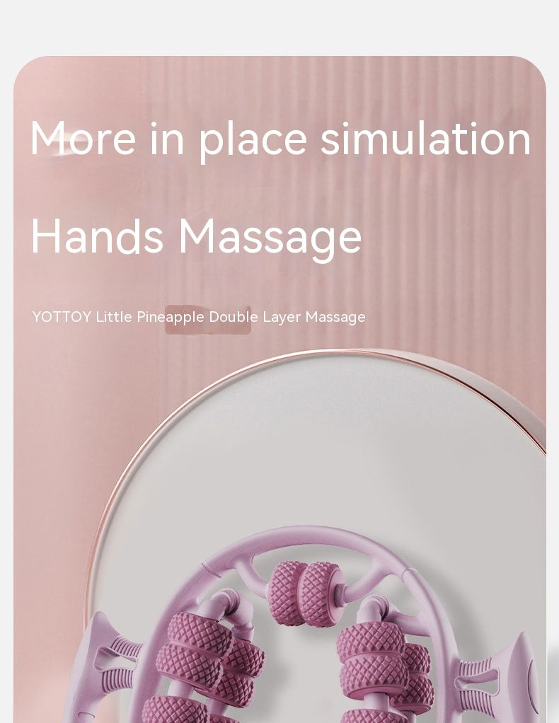 Purple circular leg massager wheel for hands and legs massage
