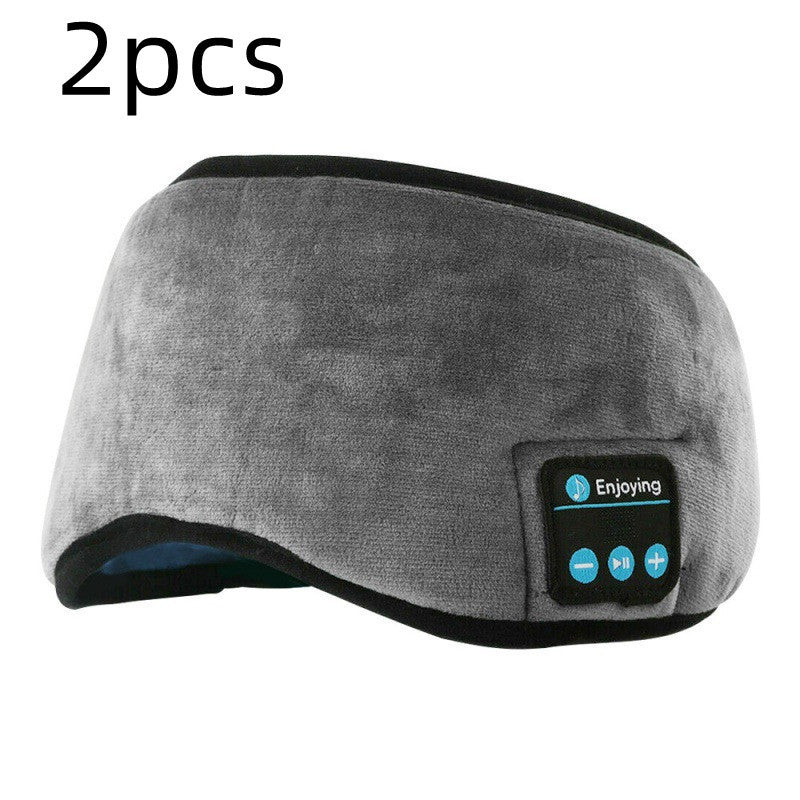Bluetooth sleep eye mask in gray with built-in headset for calming rest.