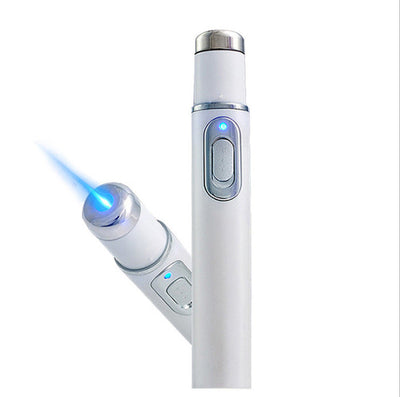 Portable acne laser pen with blue light therapy for wrinkle removal and skin tightening.