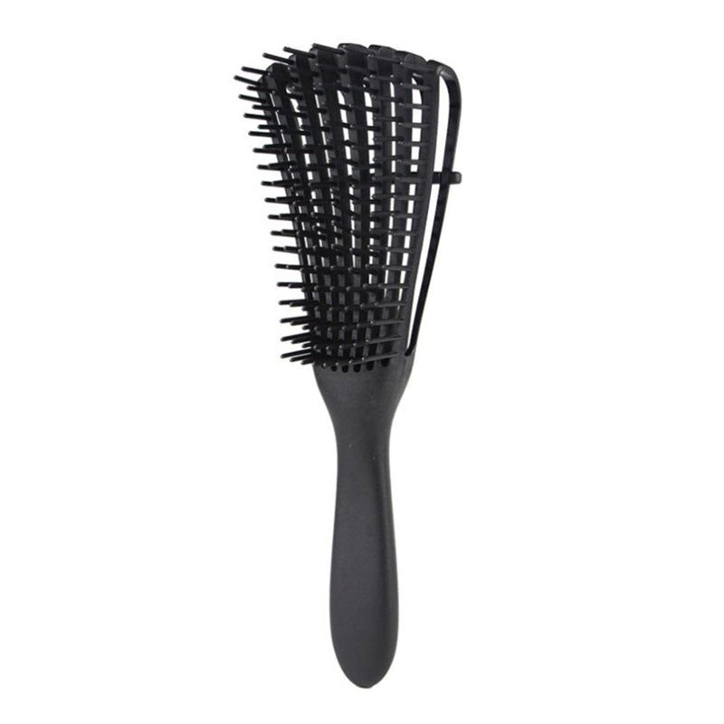 European and American Octopus multifunctional black hair comb with flexible bristles and ergonomic handle