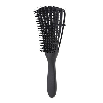 European and American Octopus multifunctional black hair comb with flexible bristles and ergonomic handle