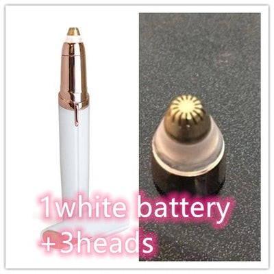 Flawlessly Brows Electric Eyebrow Remover with 18-karat gold head and LED light.