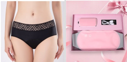 Warm Heart Heating Belt pink color for menstrual pain relief with USB charging and temperature control