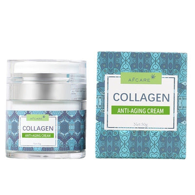Collagen face cream anti-aging moisturizing cream in blue patterned packaging 50g