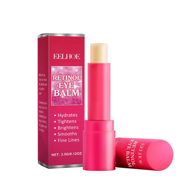 Retinol Eye Balm stick with hydrating, tightening, brightening, and anti-aging benefits for eye area care.