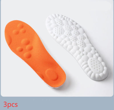 Sports insole with textured orange and white design for boys and women.