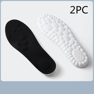 Sports insole pair, black and white, suitable for various shoe types.