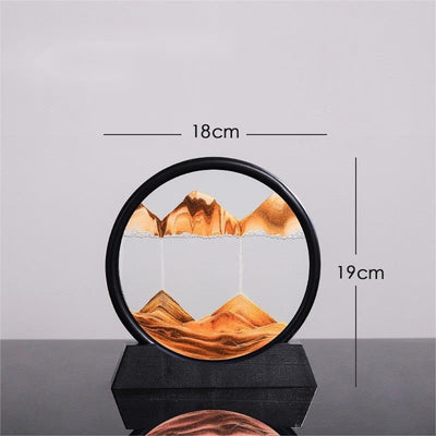 Quicksand Painting Hourglass Ornament with Black Frame, 18x19cm