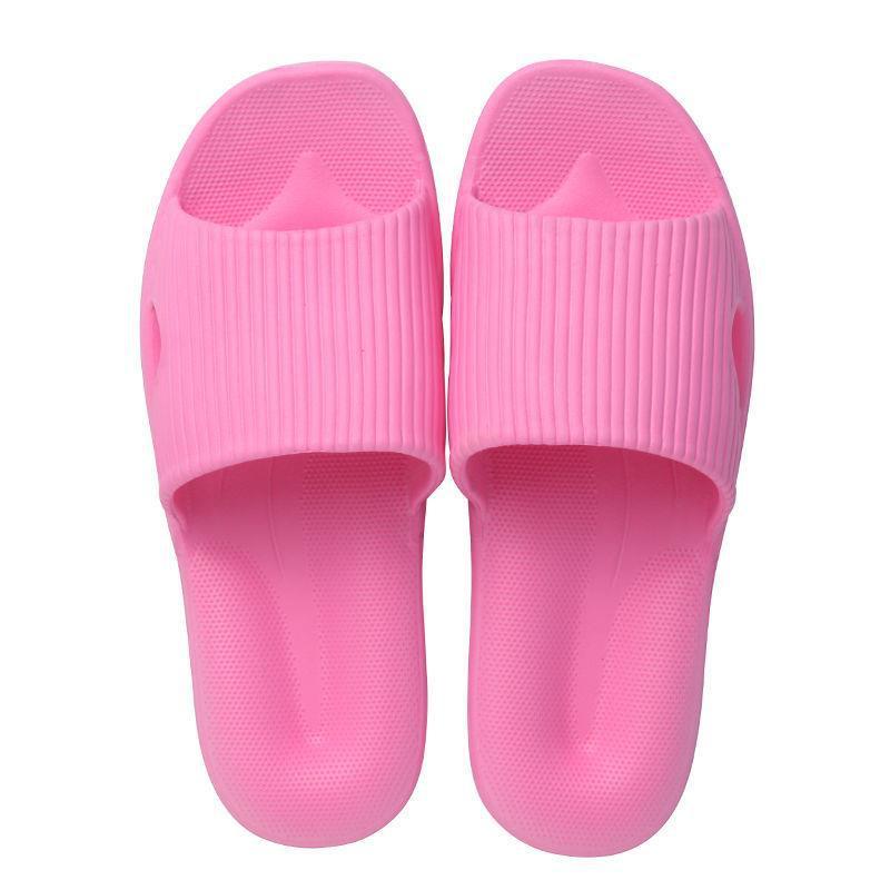 Pink bathroom sandals for home use.