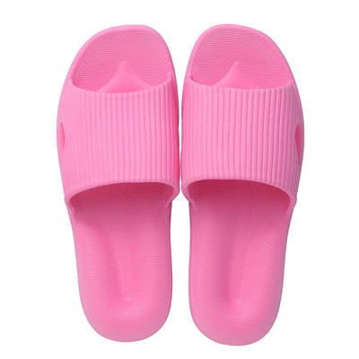Pink bathroom sandals for home use.