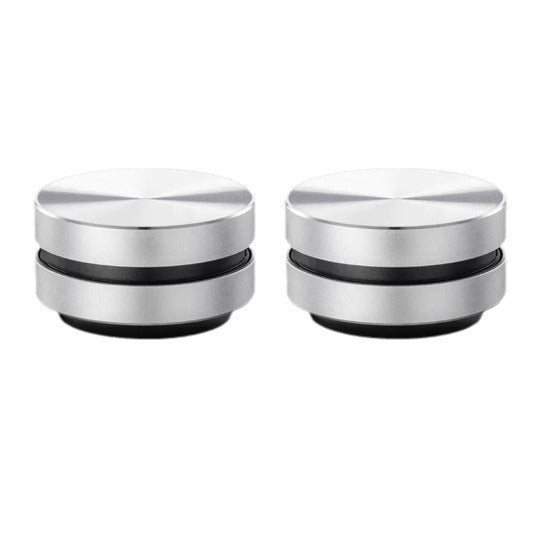 Bone Conduction Wireless Bluetooth Speaker, dual channel, silver, portable design.