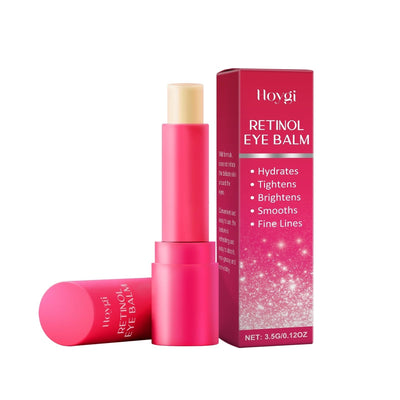 Retinol Eye Balm stick with hydrating and anti-aging benefits in pink packaging