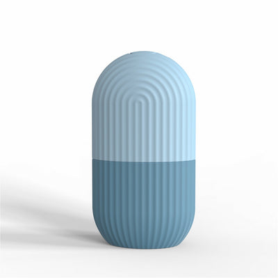 Silicone ice cube tray mold in blue for beauty lifting and contouring.