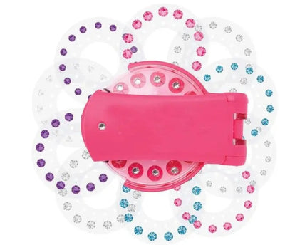 Nail Rig Girl Play House Sticker Toy with Pink Mounter and Colorful Diamond Stickers.