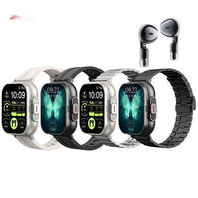 Cross-border new arrival smart watch and TWS Bluetooth headset combo with heart rate monitor and waterproof design in multiple colors