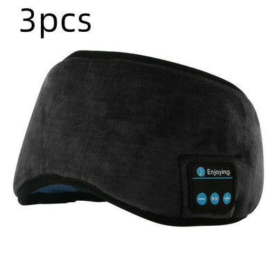 Bluetooth Sleep Eye Mask in black featuring wireless audio controls for comfortable rest.