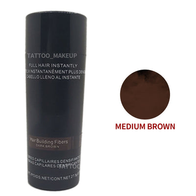 Hair Bun Powder hair fiber in medium brown for voluminous styles and hair thickening