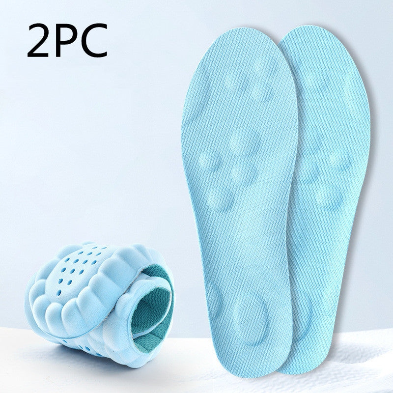 Sports insoles for boys and women in blue, designed for comfort and flexibility.