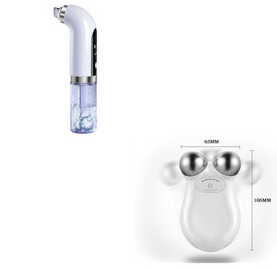 Electric blackhead acne pore cleaner device with suction and replaceable probes for skincare.