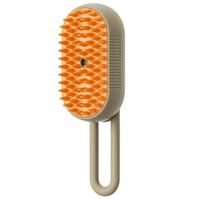 3-in-1 electric pet hair brush with steam spray and soft silicone bristles for grooming cats and dogs
