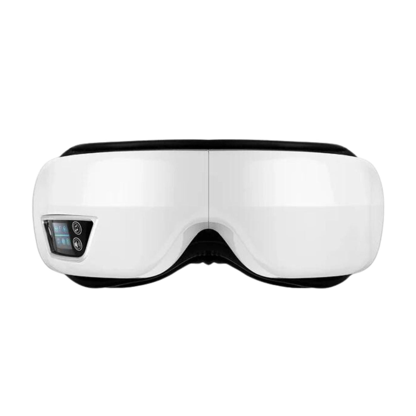 Bluetooth Eye Massager with built-in music, soothing vibrations, and sleek design.