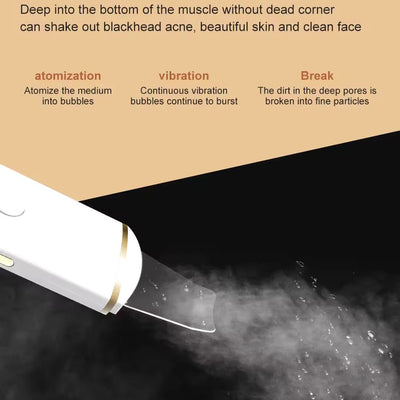 Ultrasonic blackhead remover device with atomization and vibration technology for deep pore cleansing and blackhead extraction